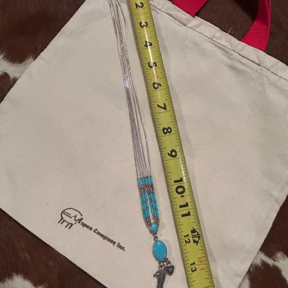 Sterling Silver & Turquoise Liquid Necklace - Picture 4 of 7